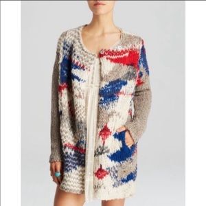 Free People Chunky Knit Fireworks Cardigan Sweater S